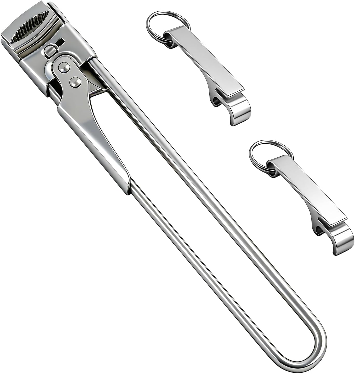 Jar Opener, Adjustable Stainless Steel Can and Bottle Lid Opener Keychain, Multifunctional Kitchen Tool for Weak Hands Seniors and Easy Opening Jars