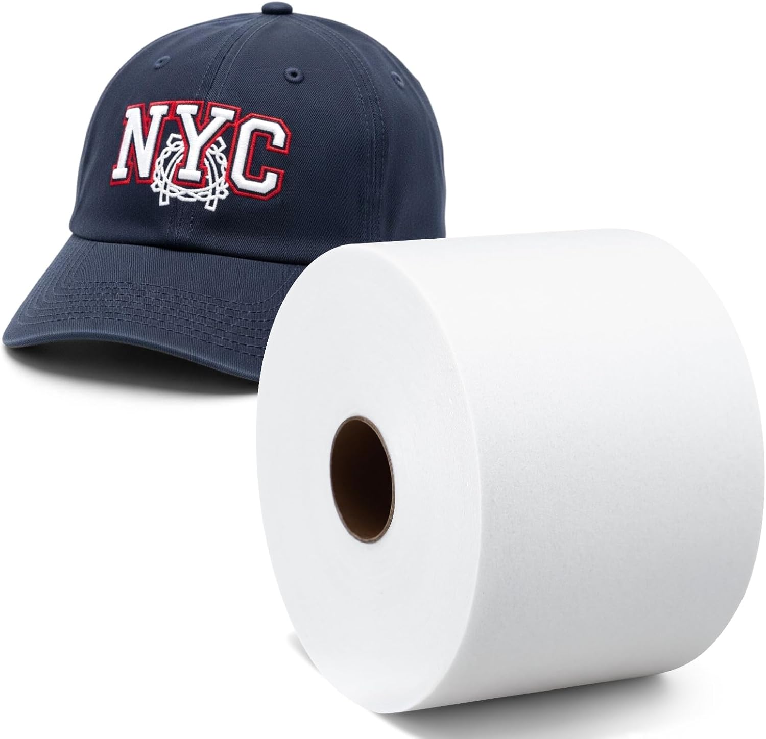 Tegeme Tear Away Embroidery Stabilizer Backing for Caps and Hats 4'' x 50 yd Roll Heavy Weight 3 oz for Machine Embroidery and Hand Sewing
