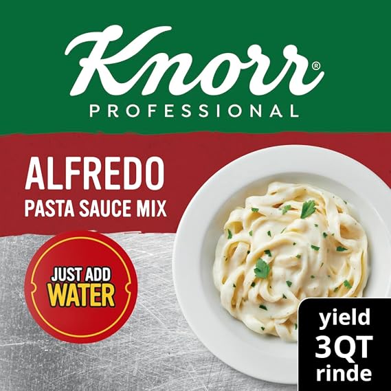 Knorr Professional Alfredo Sauce, Just Add Water Convenience Mix, 1.33lb (Pack of 4), Classic Alfredo Pasta Sauce Made With Real Parmesan Cheese and Cracked Black Pepper, No Artificial Colors, Flavors, No added MSG