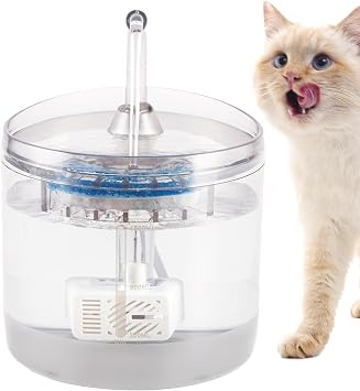 Cat Fountains Drinking, 5.9 x 5.9 x 5.5 inches 15 x 15 x 14 cm, Automatic Indoor Drinking Fountain, Quiet Electric Dog Water, Filtration System for Clean Water, Ideal for Garden, Balcony, Living