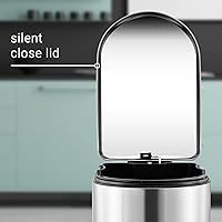 Vista 22 de happimess HPM1009C Roland Mini 2.6-Gallon Step-Open Trash Can with Soft-Close Lid, Modern, Minimalistic, Fingerprint Proof for Home, Kitchen, White