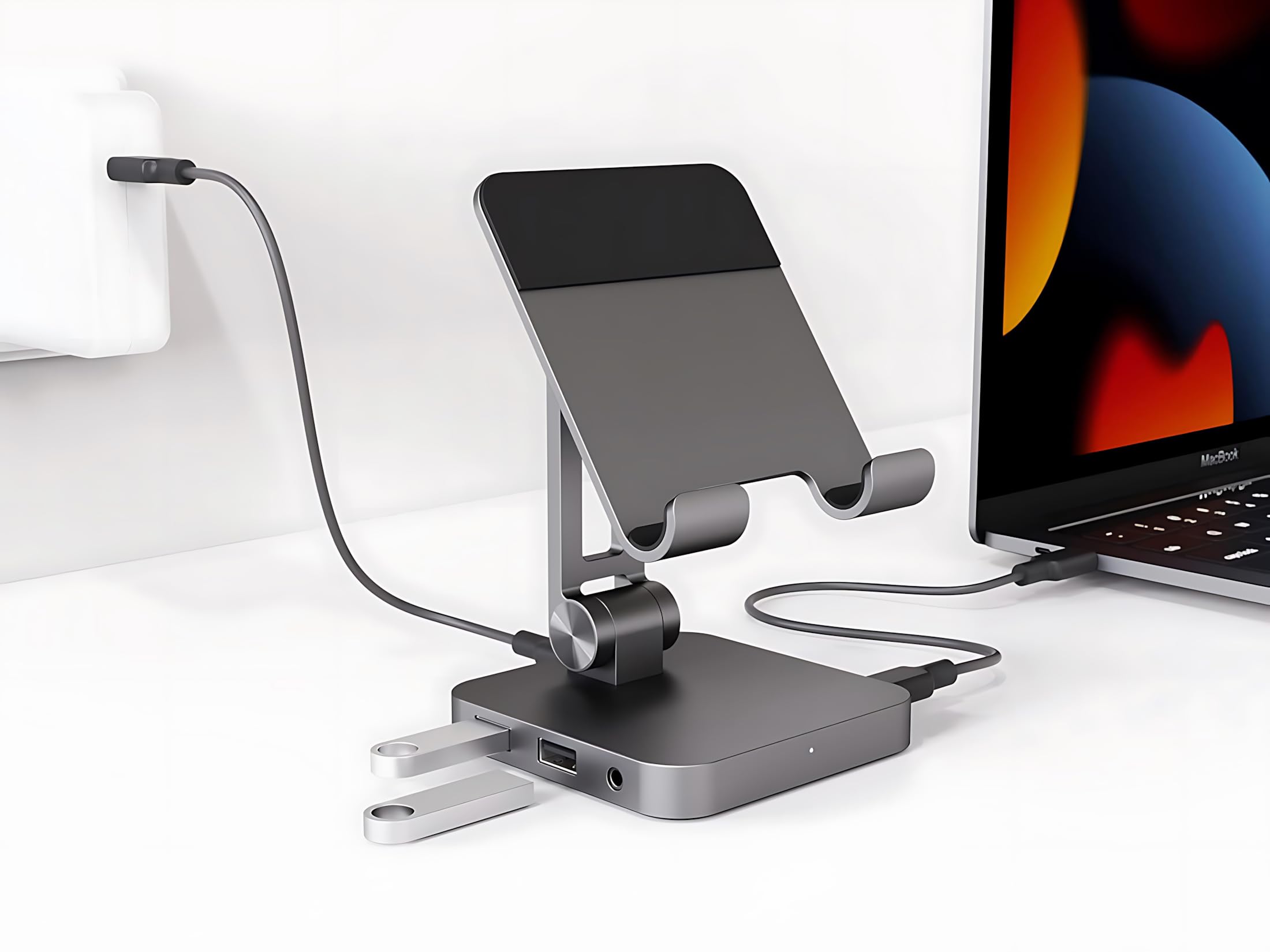 Hub USB C 7 en 1 avec 100 W PD et HDMI 4K – Station d'accueil portable pour MacBook Pro, iPad Pro, ordinateurs portables, 2 USB 3.0, lecteur de cartes SD/TF, prise audio