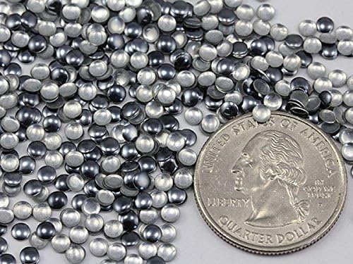 Allstarco 3mm Nail Art Metal Gems Round Hot fix Studs - 1000 Pieces (Grey Gun Metal H7)