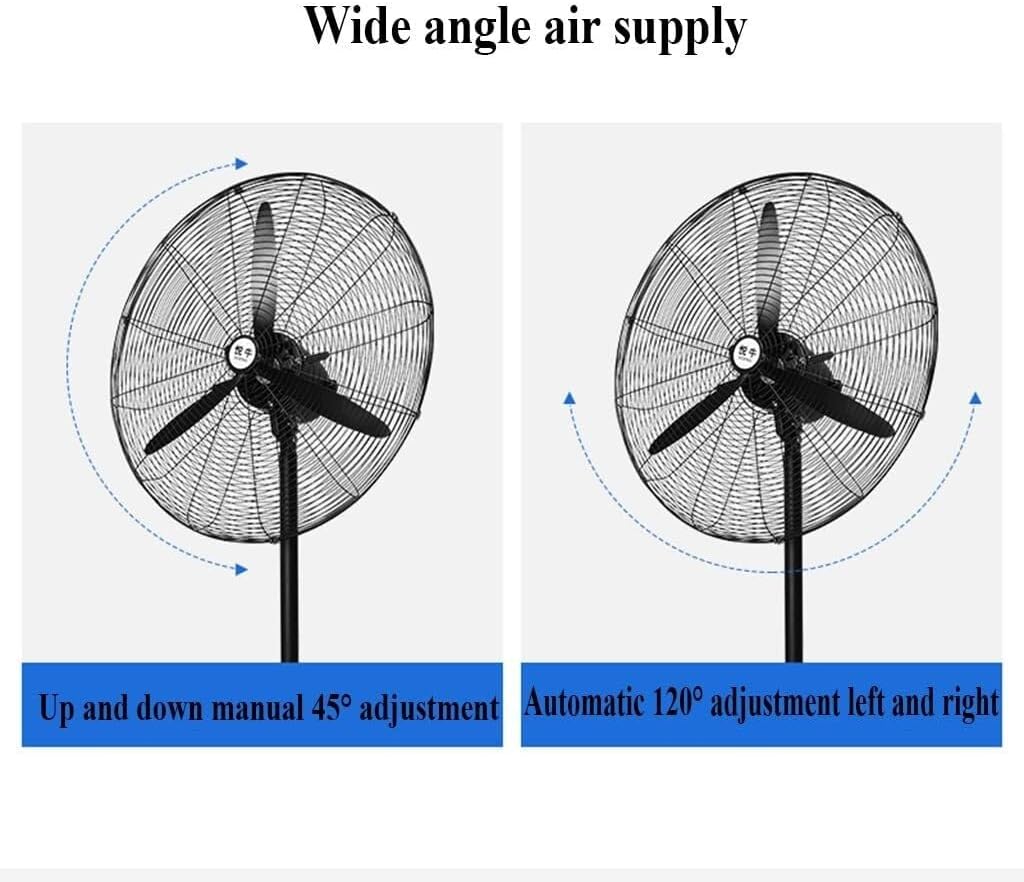 Industrial Wall-Mounted Fan with 3 Speed Settings, 120° Oscillation, Power Motor, Quiet Operation for Factory, Warehouse, Commercial, and Residential Use(500mm)