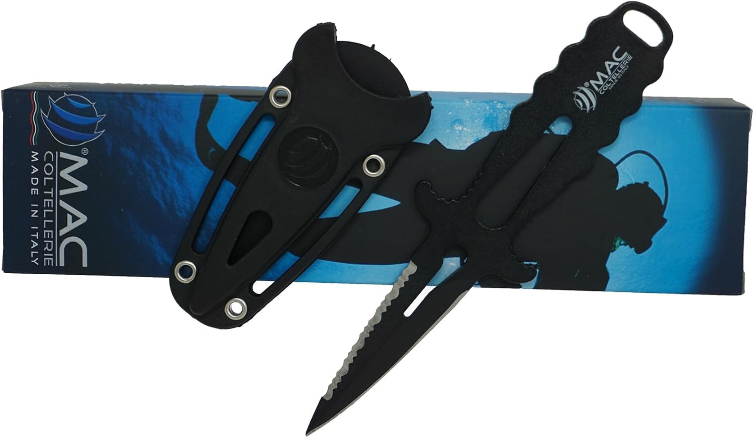 Walker by Mac Coltellerie APNEA 9 Scuba Diving Knife Stainless Steel Made In Italy w/PTFE Black Coating