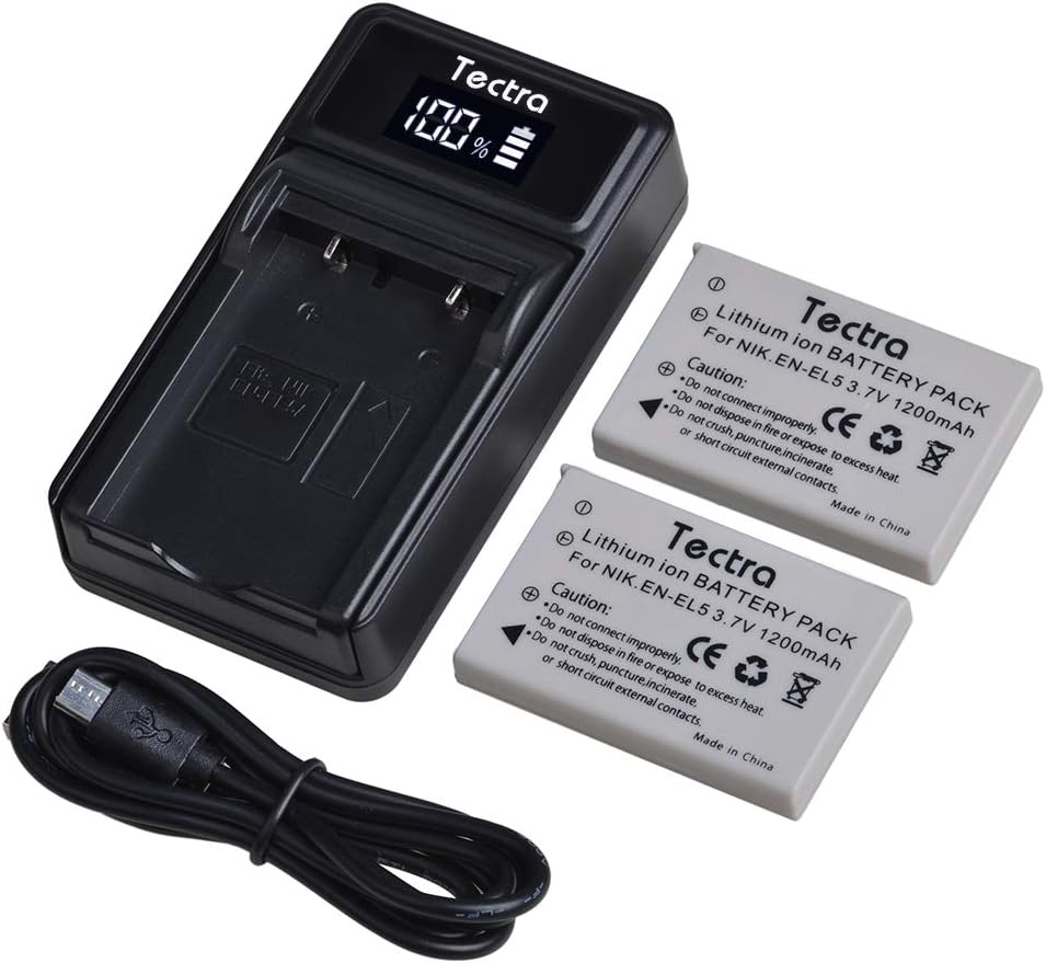 Chargeur Secteur + Allume-cigare Pour Batterie EN-EL5 - Nikon Coolpix P6000, P530 Et Autres