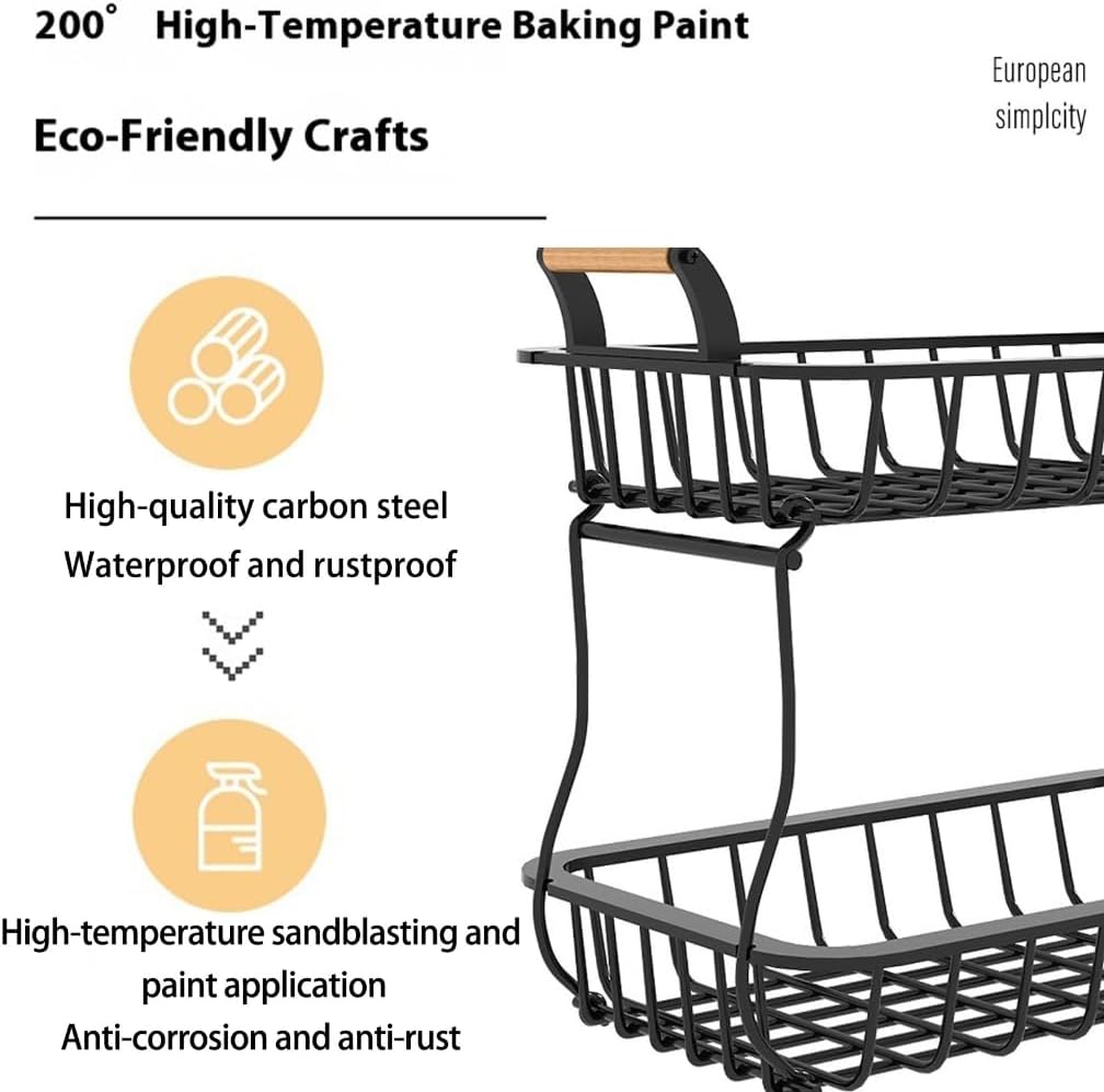 Space Saving 2 Layer Detachable Metal Shelf For Kitchen Countertop Office Desktop Fruits Vegetables Storage Modern Home Organization