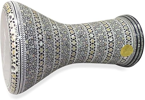 Miniatura 19 de ¡Nuevo! Gawharet El Fan Classic - Percusión de tambor Darbuka de nácar de 17 pulgadas (MIzar)