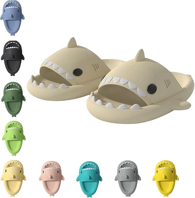 Shark Slippers,Cute Thick Sole Sharks,Cloud Shark Slides Non-Slip
