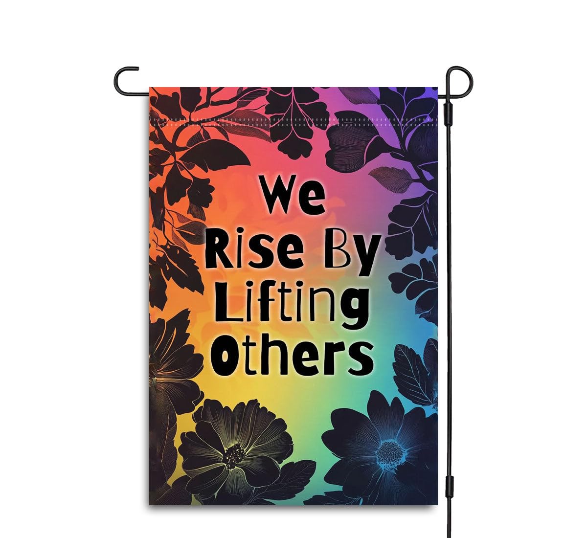 We Rise By Lifting Others Garden Flag, Kindness Garden Flag, Feminist Garden Flag, Social Justice Yard Flag, Community Garden Flag, Double Sided Printed Flag For Outdoor Garden Decoration