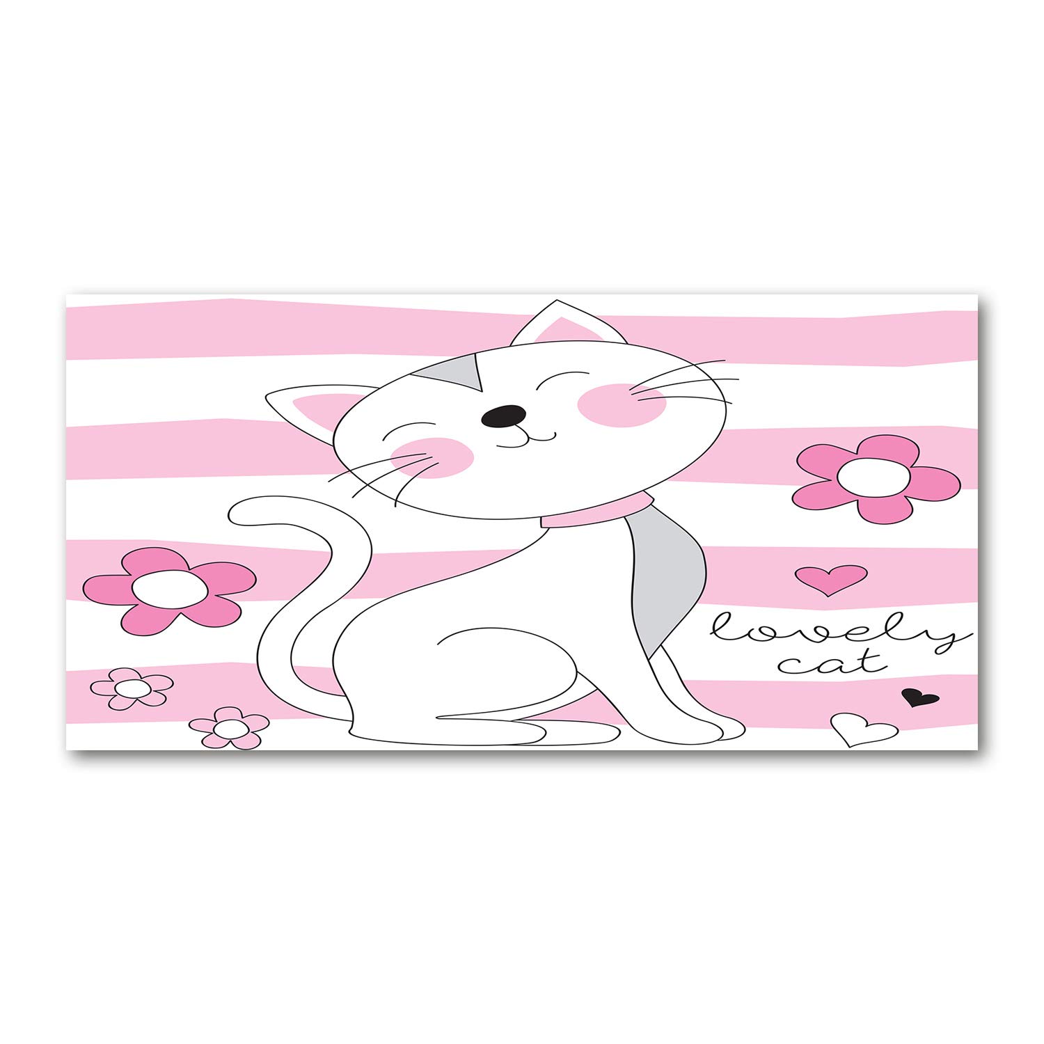 Image en verre acrylique Tulup 120x60 cm chat blanc pour déco murale