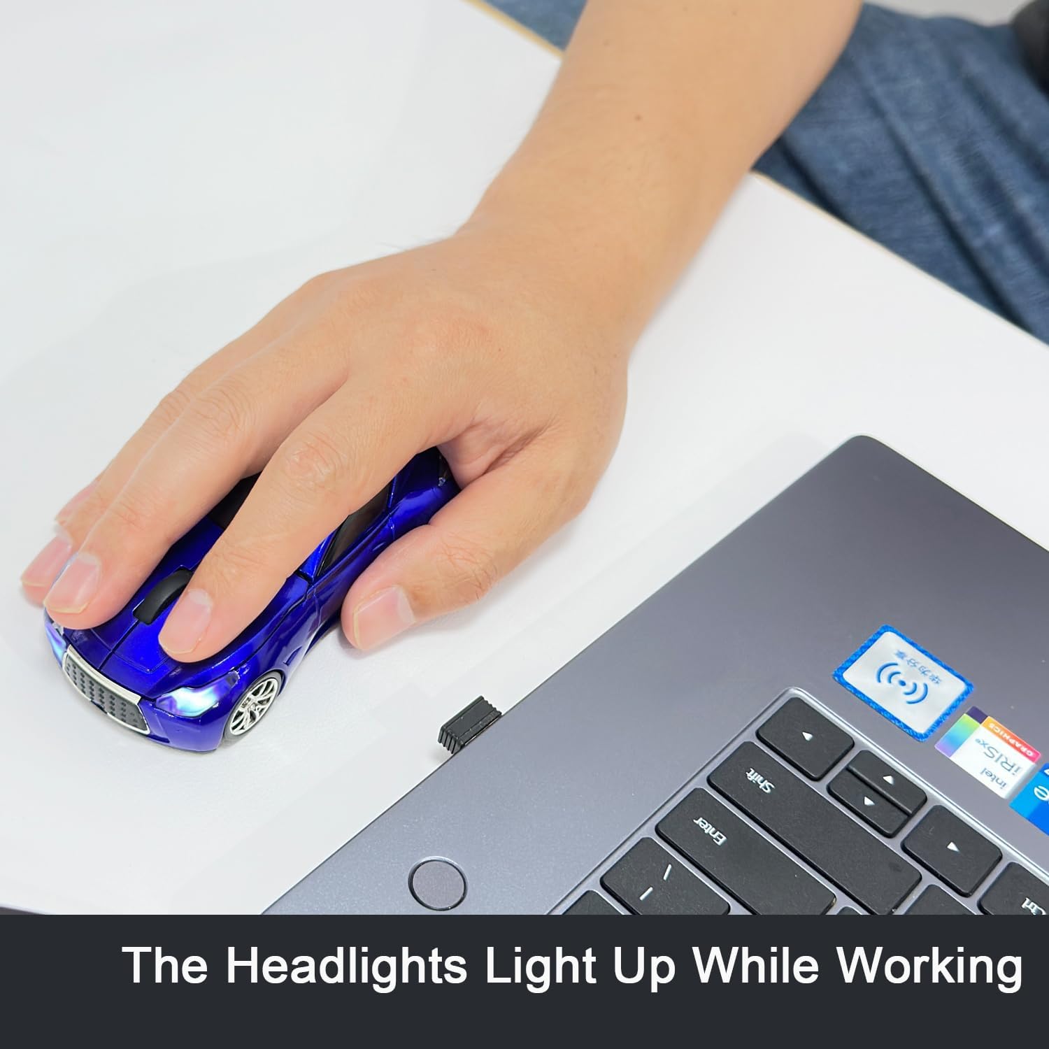 Wireless Car Mouse 2.4Ghz 3D DPI 1600 Cool Sport USB Gaming Mouse Mice for PC Computer Laptop Notebook Blue image 4