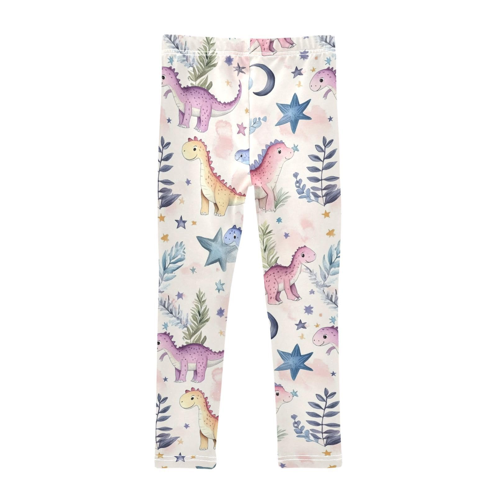 Wusikd Cartoon Dinosaurs Girls' Leggings Toddler Doodles Watercolor Kids Yoga Pants Dance Active Tights 6T Multi