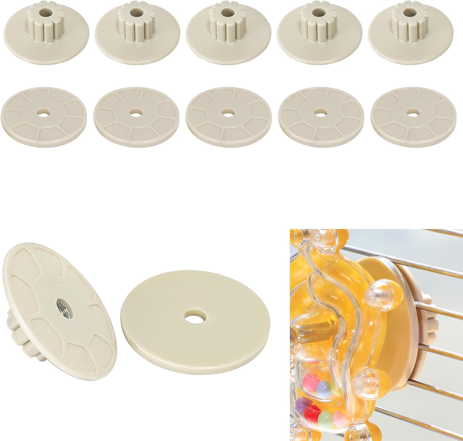 6 Sets Bird Cage Perch Mounting Kit, Plastic Parrot Perch Mount Washer Kit Bird Cage Accessories for DIY Parrot Stand Platform, Paw Grinding Stick, Food Bowl, Breeding Box, Small Animal Playground