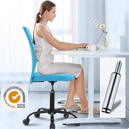 Miniatura 3 de Silla de oficina en casa, silla de computadora, silla de estudiante, silla de escritorio, silla de malla con respaldo medio, silla de oficina