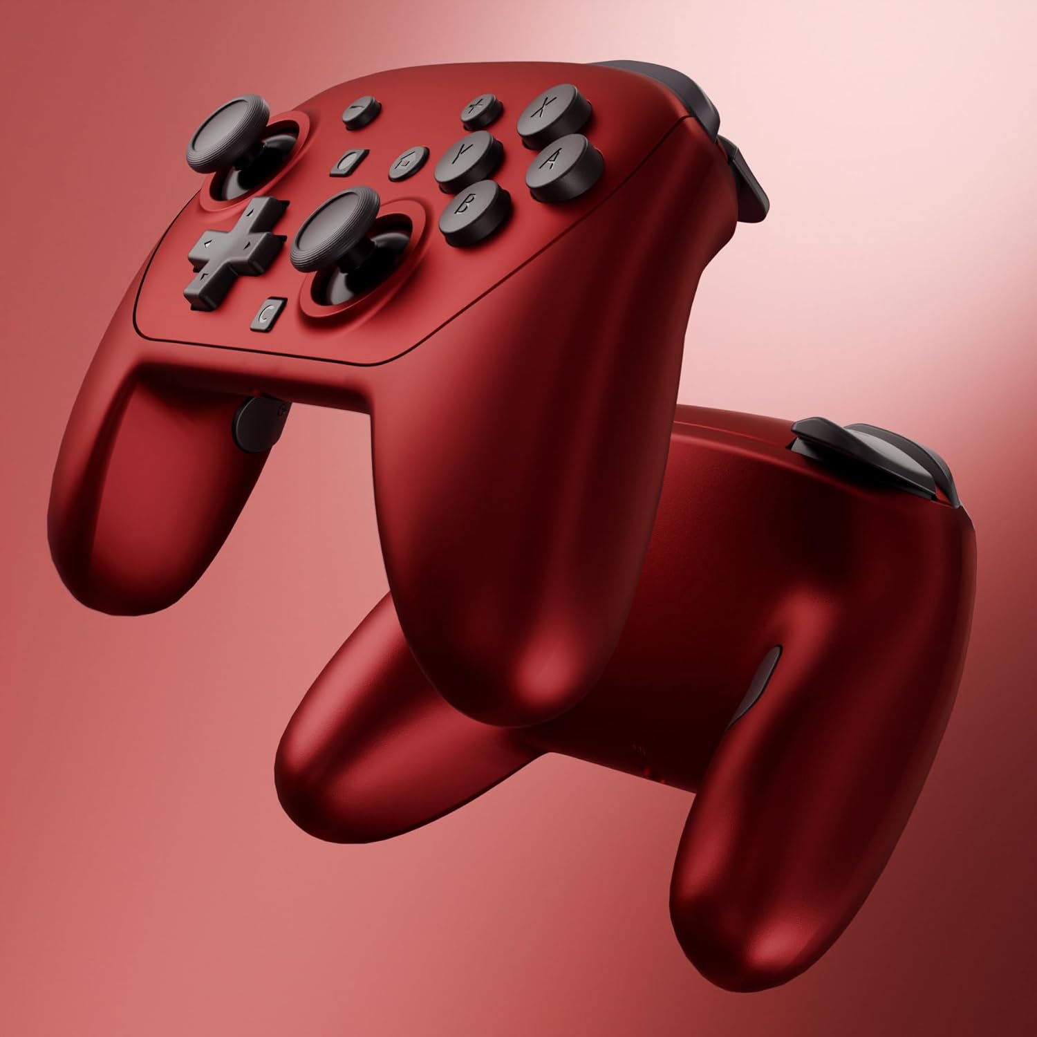 eXtremeRate DIY Replacement Full Set Shell Buttons for Nintendo Switch 2 Pro Controller, Custom Faceplate Rear Bottom Cover with Thumbsticks ABXY Dpad ZLZR Buttons for Switch 2 Pro - Scarlet Red