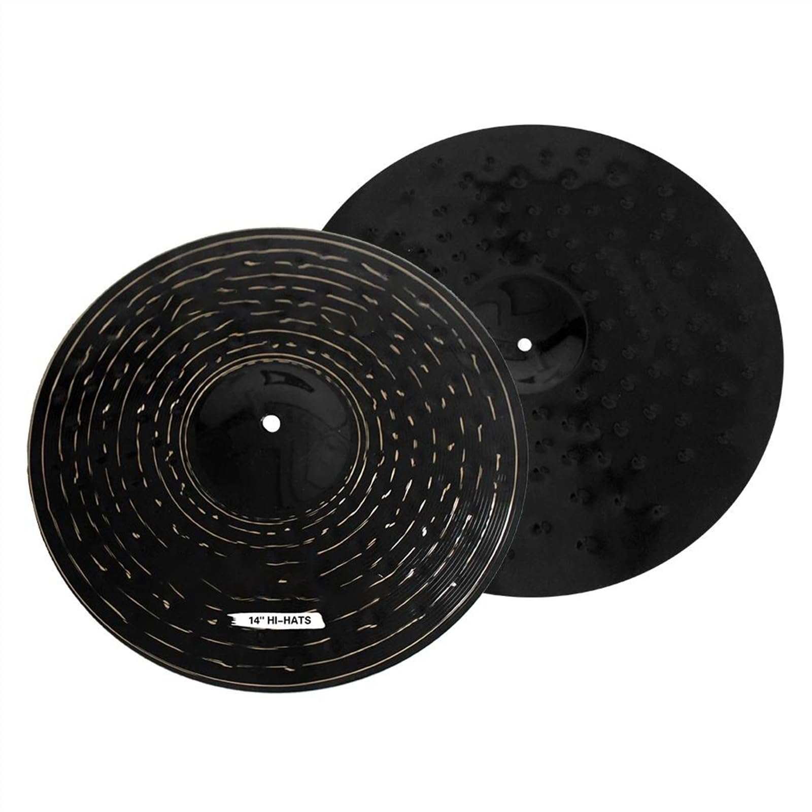 Piatti per Batteria Professionali Set Piatti Neri Hi-Hat 14"/Crash 16"/Crash 18"/Piatto Ride 20" Per Esercitazione