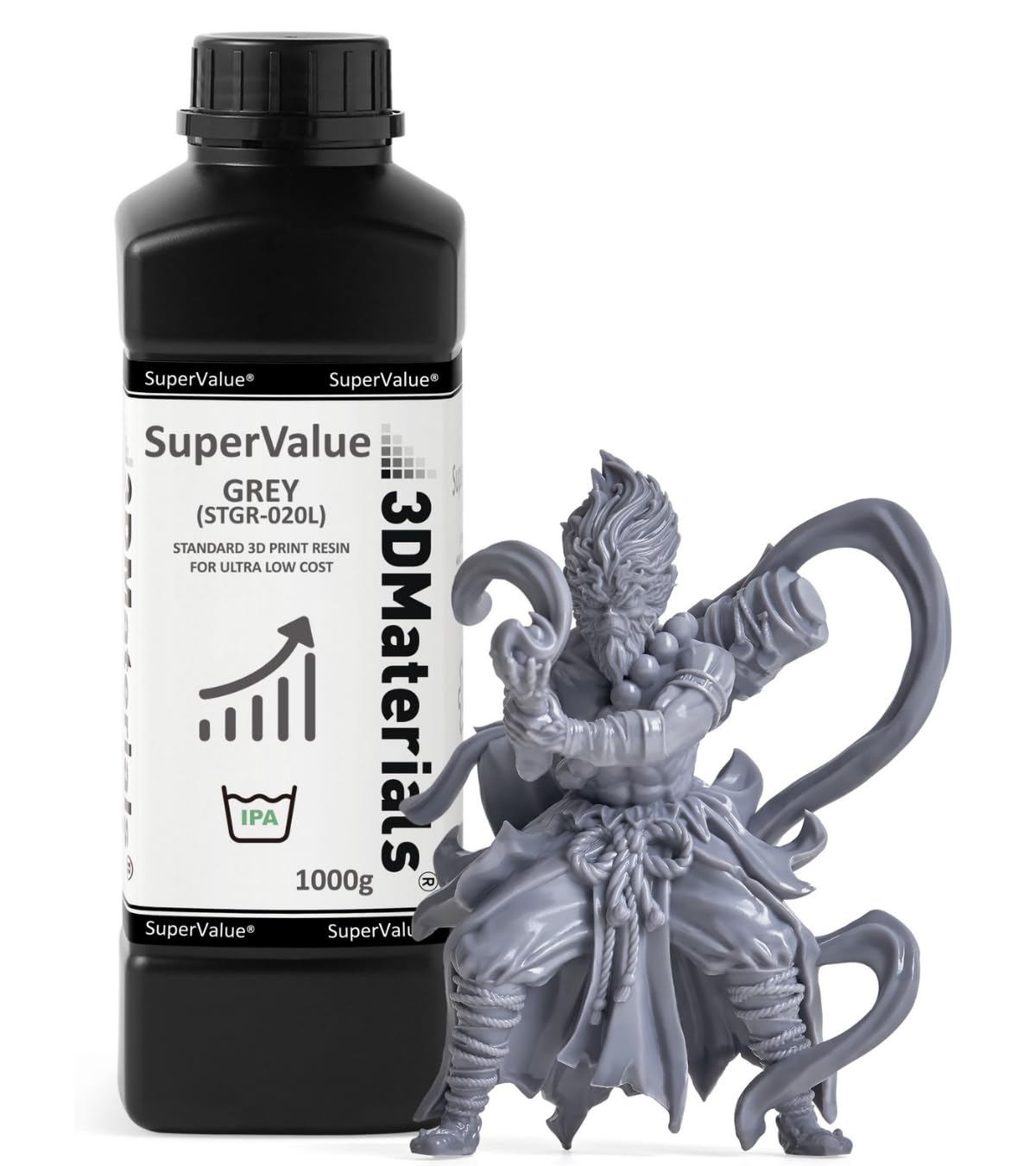 SuperValue Resina para impresora 3D para impresión de bajo costo, fabricada en Corea por 3DMaterials (1000g, Gris)