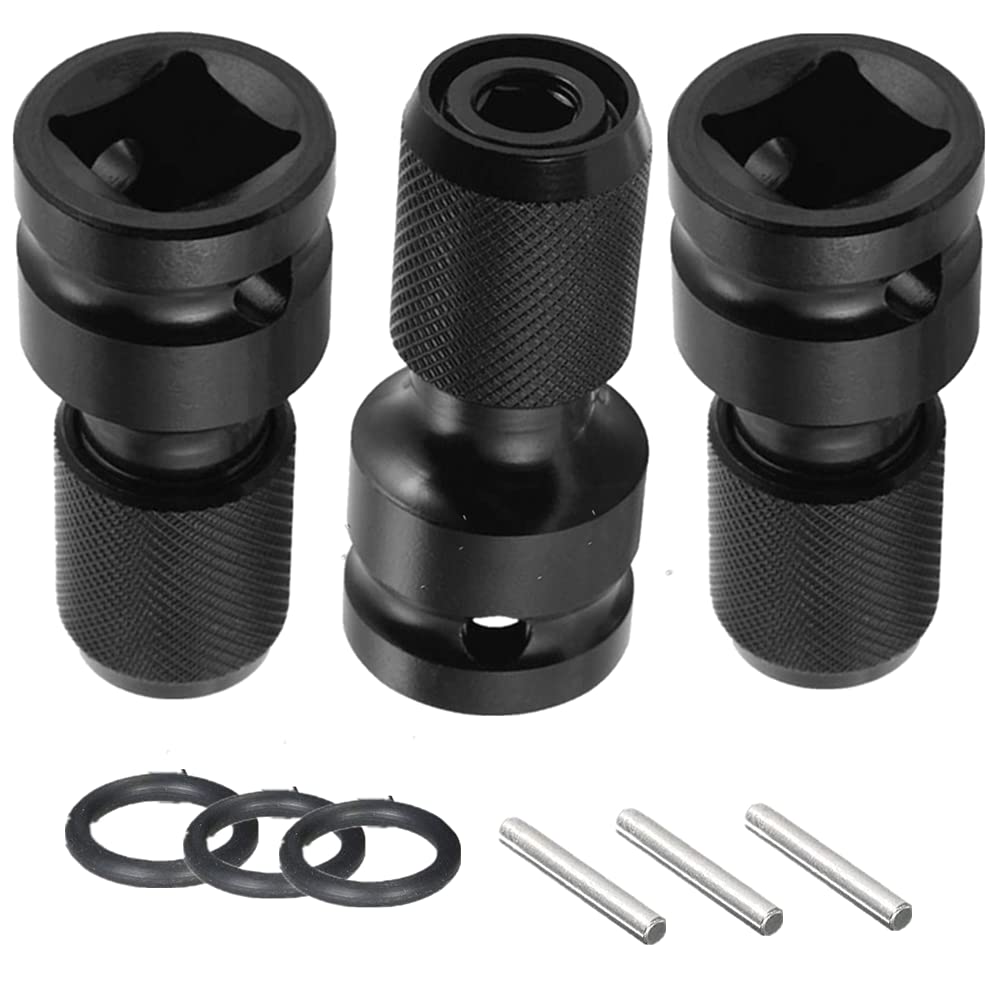 Buy 3 Pack Impact Adaptor 1/2 Square Drive to 1/4 Hex Shank Socket