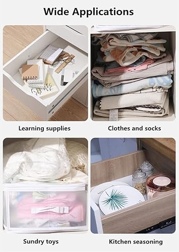 Miniatura 6 de Organizador de cajones de plástico para bricolaje, 8 unidades, divisores de cajones ajustables para el hogar, calcetines, ropa interior, suministros