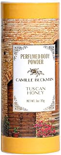 Tuscan Honey Scented Talc-Free Body Powder, Perfumed Dusting Powder, Camille Beckman, 3 Ounce