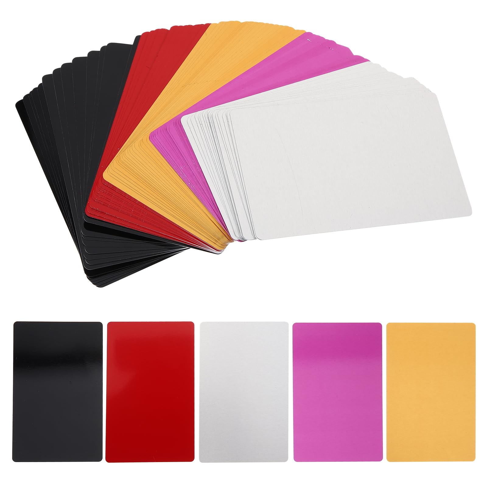 Tarjetas de visita de aluminio de diseño liso en blanco para grabado profesional, 80 piezas 4