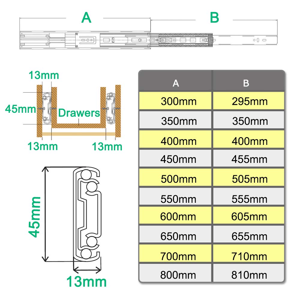Amazon.co.jp: 重量用スライドレール 、スライド テーブル 45 Cm