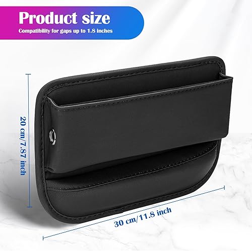 Miniatura 2 de Paquete de 2 rellenos de espacio para asiento de automóvil, caja de almacenamiento de cuero de alta calidad, organizador multifuncional para