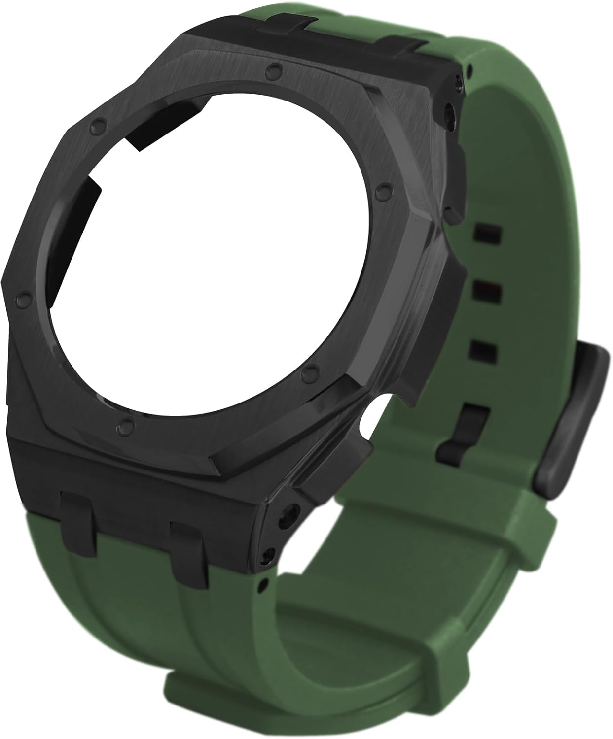 Stainless Steel Case & Strap Kit for GA-2100 GA-B2100 GA-2110 | CasiOAK Style Upgrade | 316L Metal Bezel & Fluoroelastomer Band | Enhanced Protection & Style