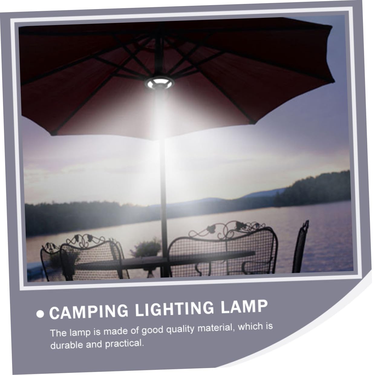 Luce LED Ombrellone Esterno Nero, Lampada Campeggio Emergenza