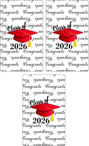 Miniatura 2 de 60 tapas de graduación para fiesta clase de 2025 en miniatura, juego de 60 mini calcomanías de barra de chocolate con caramelo, etiquetas, dulces no