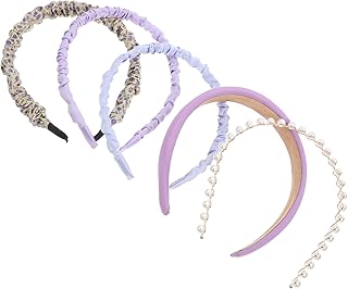 فوميز. شريط راس من 5 قطع للعناية بالبشرة للنساء، طوق راس للنساء، اكسسوارات شعر للنساء من القماش