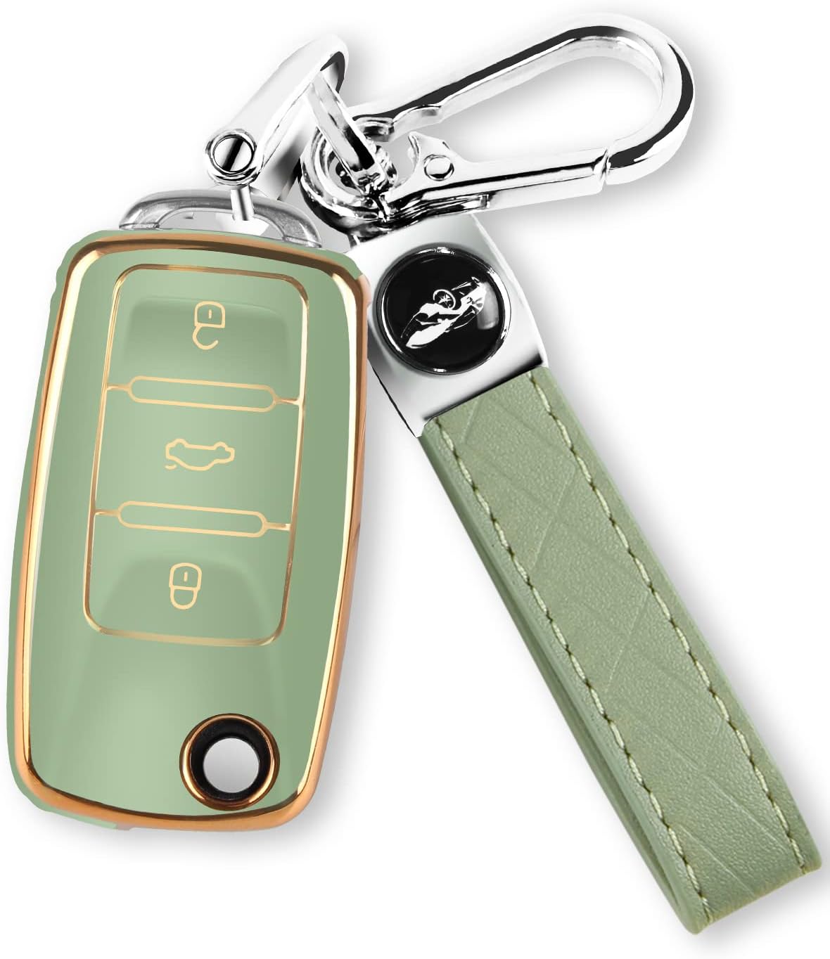 MILD EAST for VW Car Key Fob Cover with Keychain, Soft TPU Car Key Case Shell...