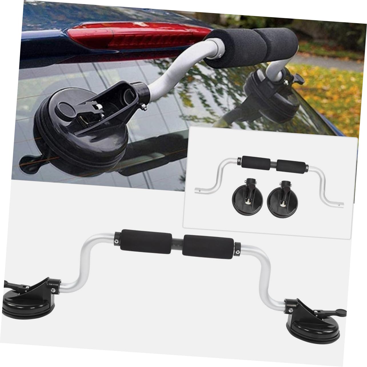 GRIRIW Aluminum Alloy Kayak Load Assist Roller with Suction Cup Easy to Install Boat Roller for Car Roof Supports Up for Canoes and Surfboards