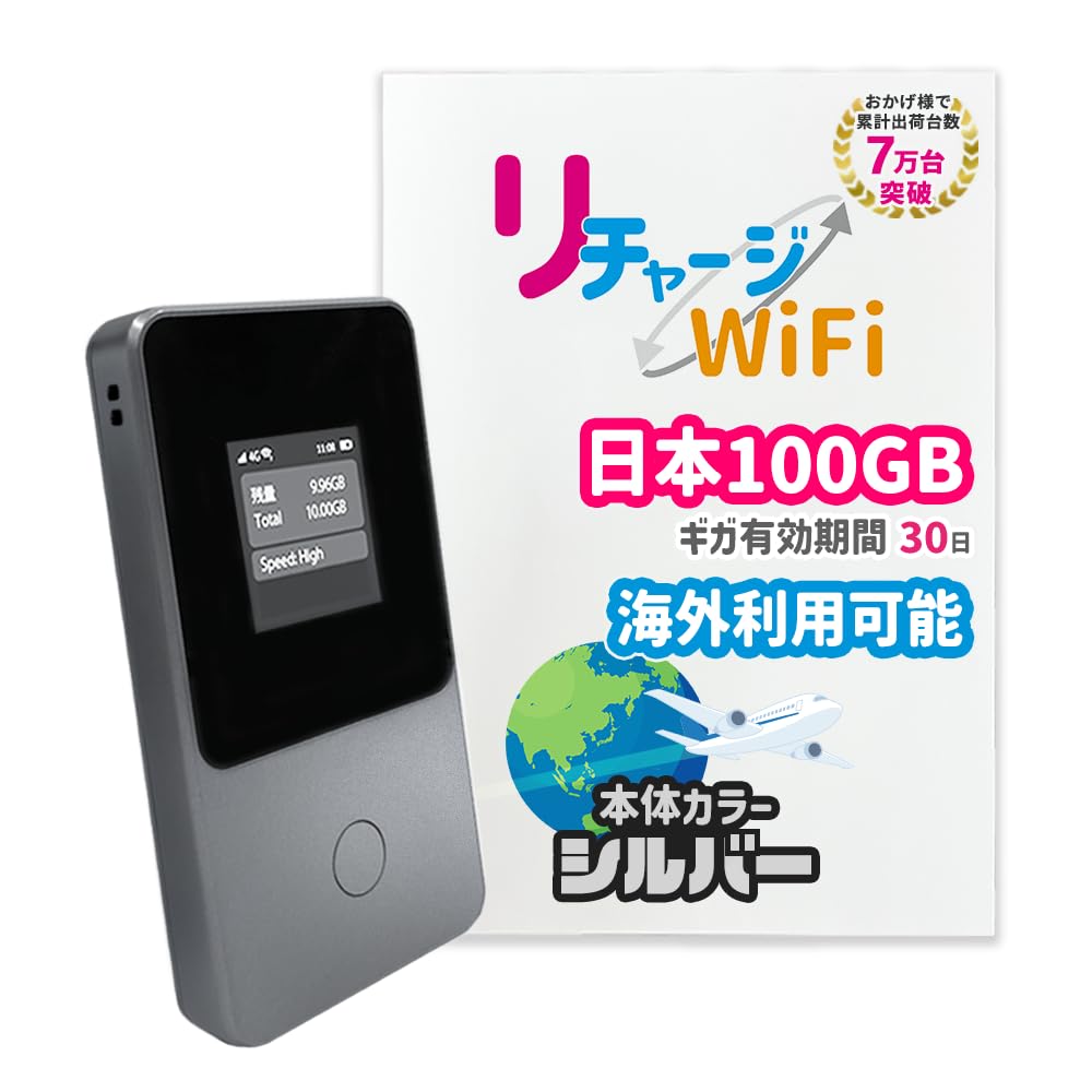 電源ON押すだけで使えるモバイルルーター6ヶ月（毎月100GB!!）Wi-Fi