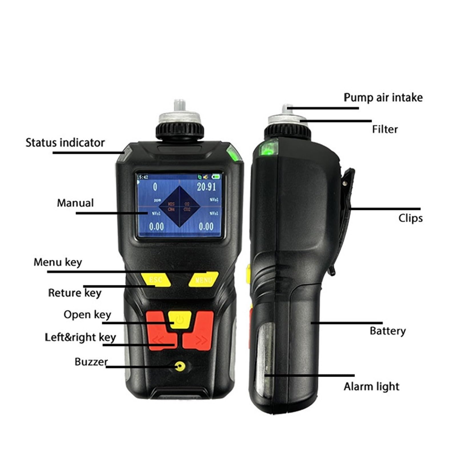 Wykrywanie wycieków o wysokiej czułości Przyrząd do testowania gazu wykrywania nieszczelności metanu CH4 0-1000PPM monitor
