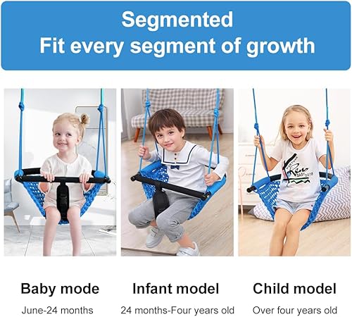 Miniatura 4 de ROPECUBE - Juego de columpio para niños pequeños y columpio 2 en 1 para bebé - Asiento de columpio de cuerda ajustable para niños, para interior y