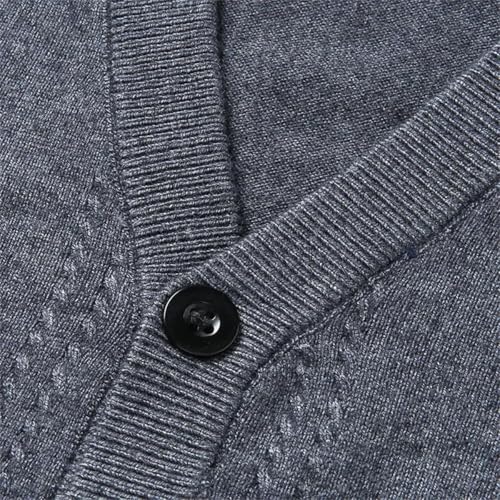 Men's Autumn Knitted Wool Vest Sleeveless Sweater Cardigan V-Neck Casual Waistcoat2