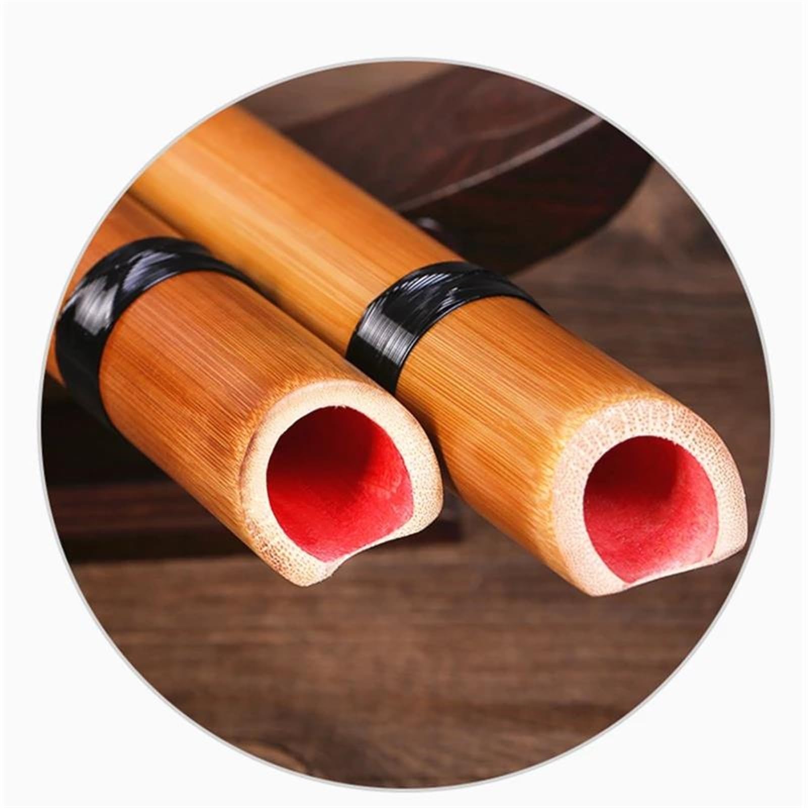 Handgefertigte, naturbraune Bambusflöte, präzise gestimmtes Shakuhachi-Instrument Traditionelle Bambusflöte Musikinstrument