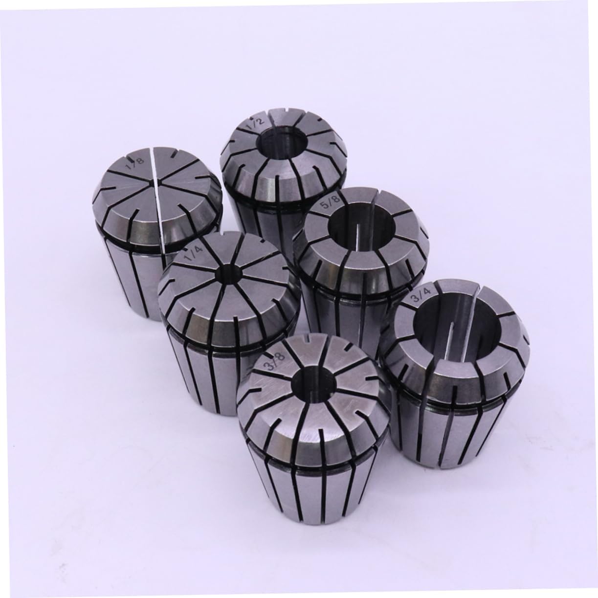 Gadpiparty 6pcs Spring Collet Set for Milling Lathe Tool Cnc Machine Chuck Set High Accuracy and Wear-resistant