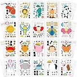 Sinceroduct Make Your Own Stickers for Kids Make-a-Face Stickers 100 Pack 20 Animals .Zoo Animals, Sea Creature, Dinosaur and More , Gift of Festival, Reward, Art Craft, Party Favors, School