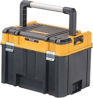 DEWALT TSTAK Deep Toolbox DWST17814 - Extra Large Stackable Tool Storage, Long Handle, Fixed Dividers, Water Debris Resistant