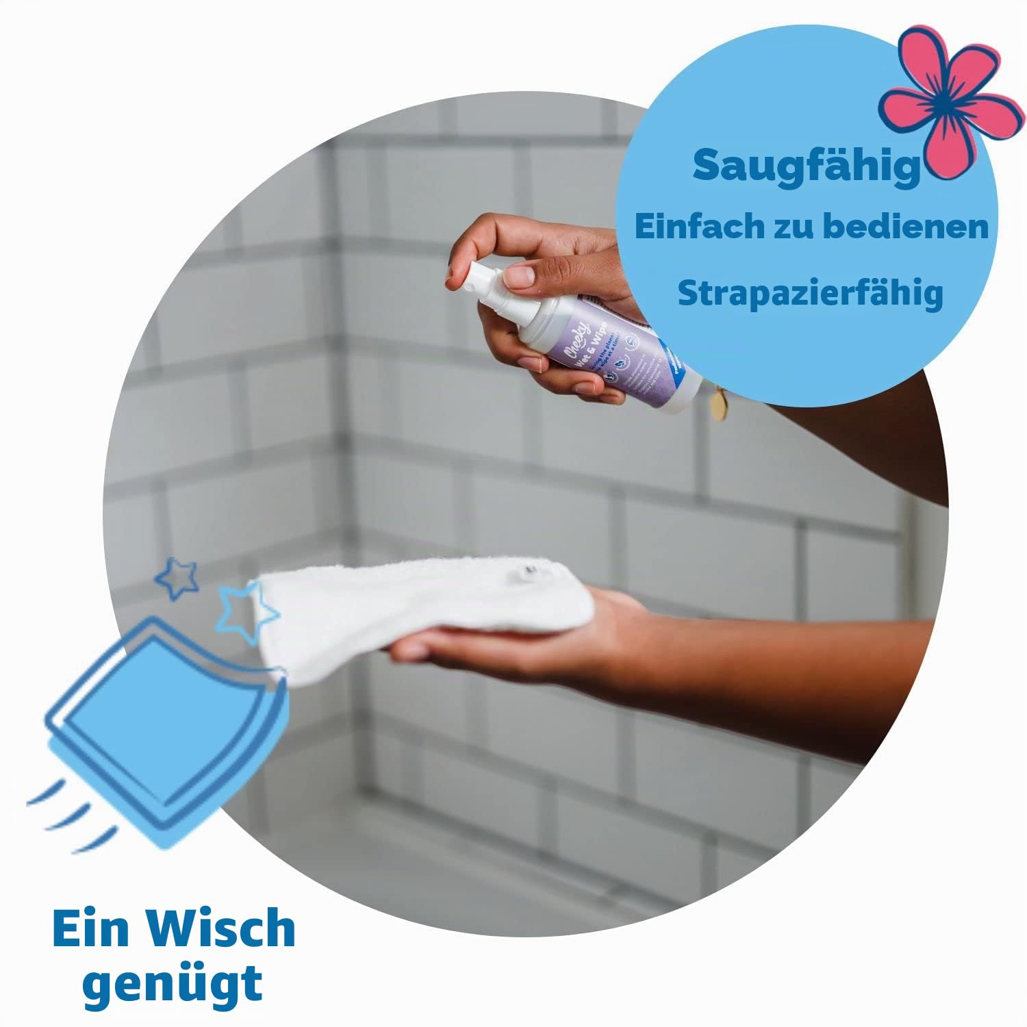 Frottee-Waschlappen mit Baumwolle, Regenbogenfarben, Set mit 25 Stück, waschbar, wiederverwendbar, Baby-Waschlappen