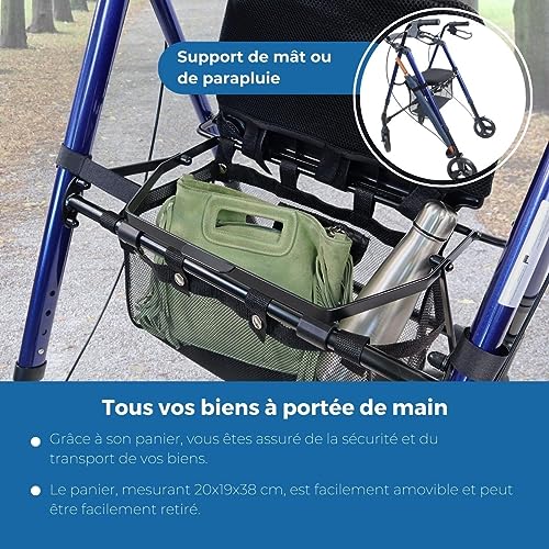 Déambulateur 4 roues Mobiclinic pliable pour retrouver l'équilibre - 4