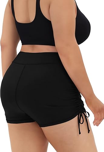 Miniatura 2 de COOTRY Pantalones cortos de natación para mujer, talla grande, cintura alta, traje de baño, pantalones cortos de traje de baño para niños, bikini