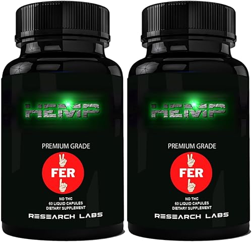 Research Labs 450,000 cápsulas de cáñamo premium, 2 Fer 1 paquete! Aceite 100% orgánico totalmente natural, preocupación nerviosismo cuerpo dolor