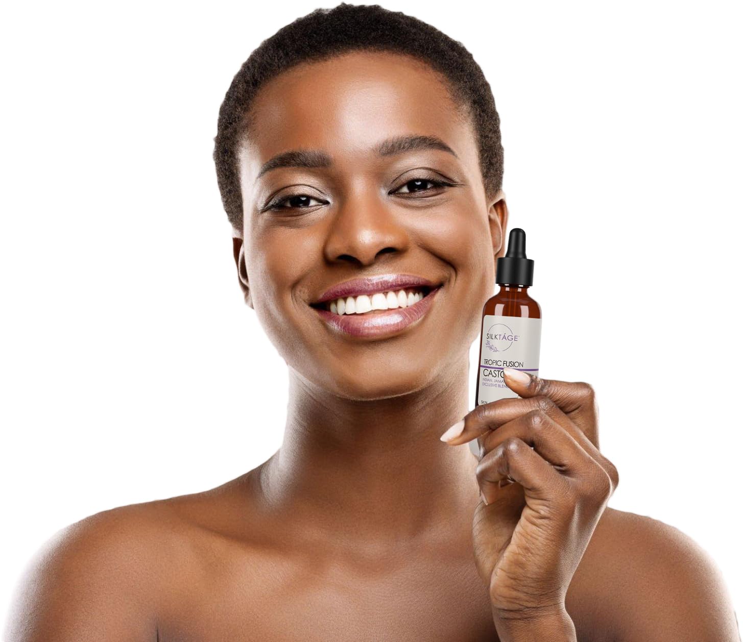 SILKTÁGE Tropic Fusion Castor Oil - Organic Indian, Jamaican, and Haitian Blend. Pure, Cold Pressed, Hexane Free, skin moisturizer, grow healthy hair & eyelashes 2.0 Fl Oz