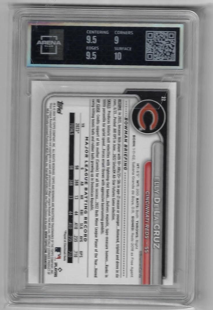 Elly De La Cruz Arena Club Graded 9.5 Mint+ Rookie Card Collectible Baseball Card Card - 2024 Bowman Baseball Card #22 (Reds)