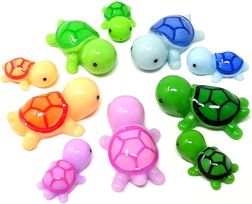 Miniatura 3 de Honbay 20 figuras de tortuga marina en miniatura, mini figuras de tortuga, adornos de animales oceánicos de plástico para jardín de hadas, micro