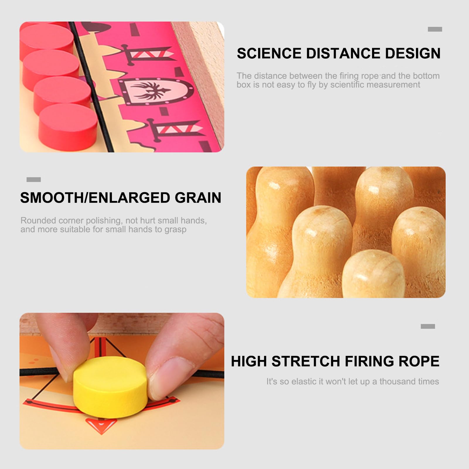 Juego de Mesa Sling Puck, Puck de Madera para Juego de Hockey, Juego de Hockey de Madera Sling Puck, Tablero de Juego Sling Shot, Juego de Mesa de Hockey: 2 Cuerdas de Lanzamiento, Tarjeta de Fowybe